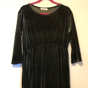 Green velvety stretchy dress